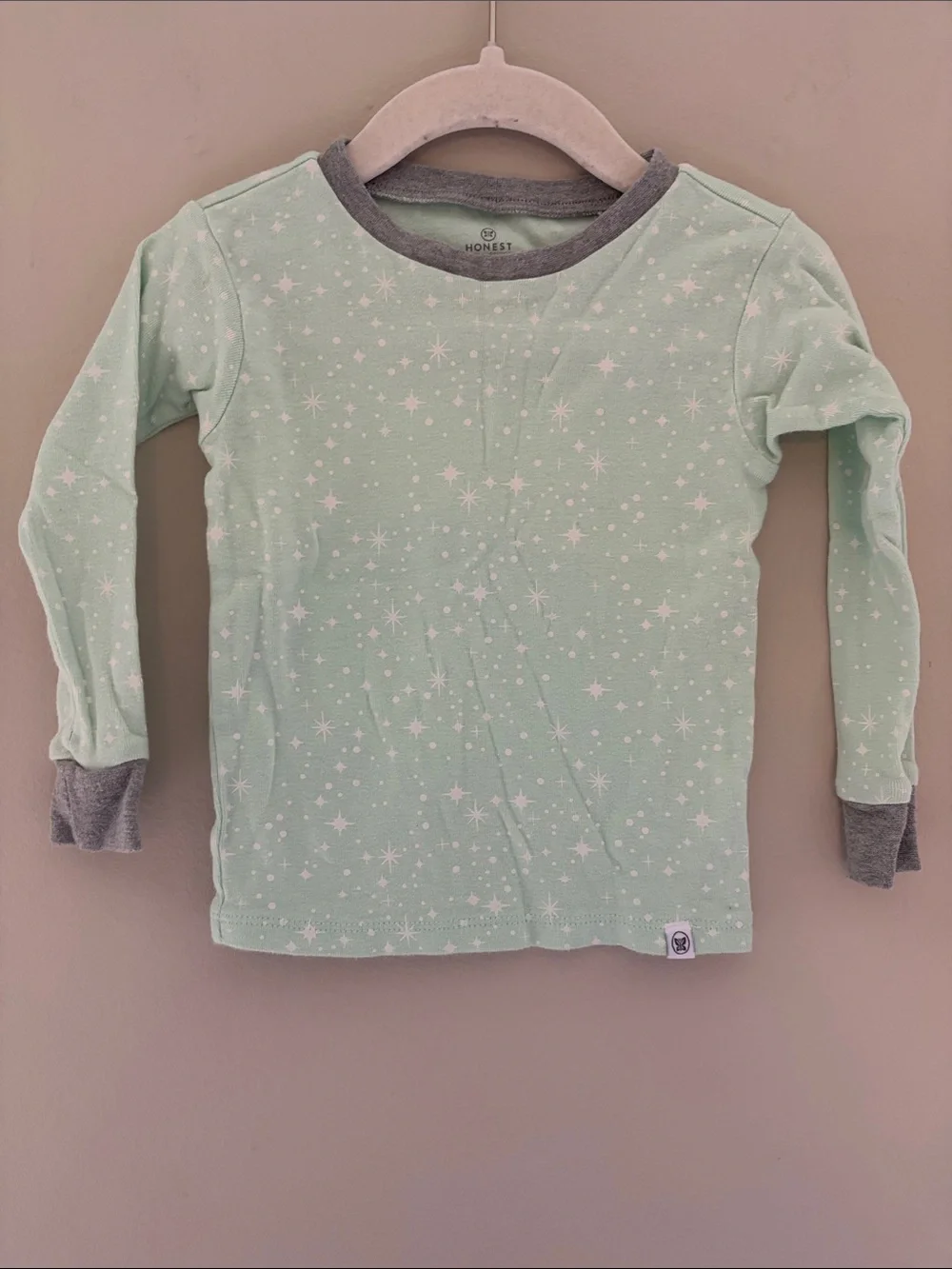 Honest Baby Green Star Long Sleeve Kids Pajama Set 24M